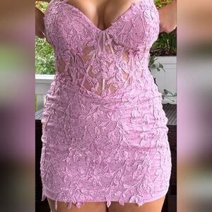 Portia and Scarlett Pink Lace Mini Dress